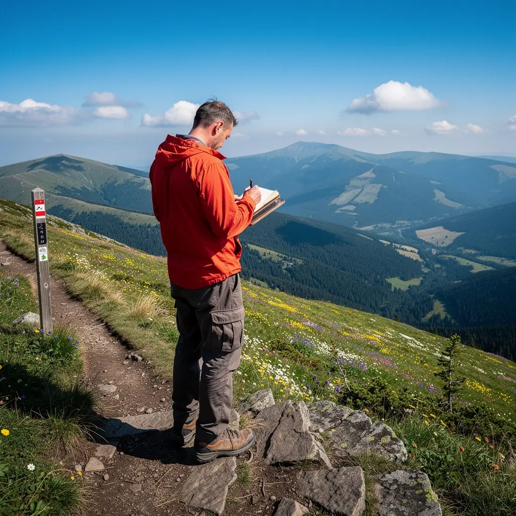 Skupina turistů si prohlíží krásné vodopády u řeky Vltavy v Jeseníkách během letního výletu.